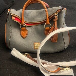 Dooney & Bourke Gray and Brown Satchel